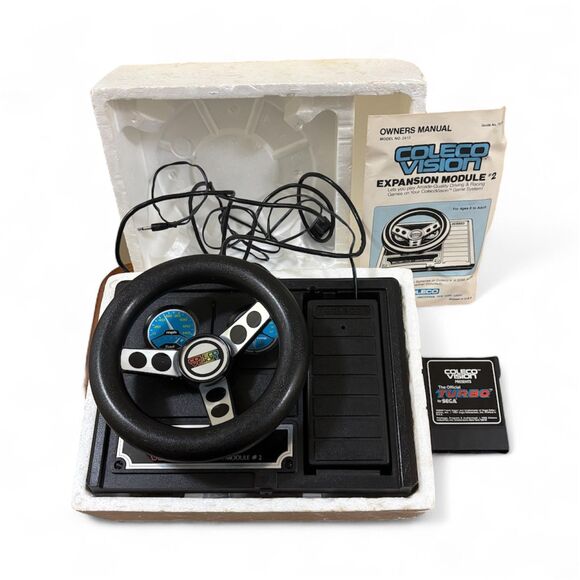 ColecoVision Expansion Module #2 Steering Wheel, Foot Pedal & Turbo Game Working - Picture 1 of 15